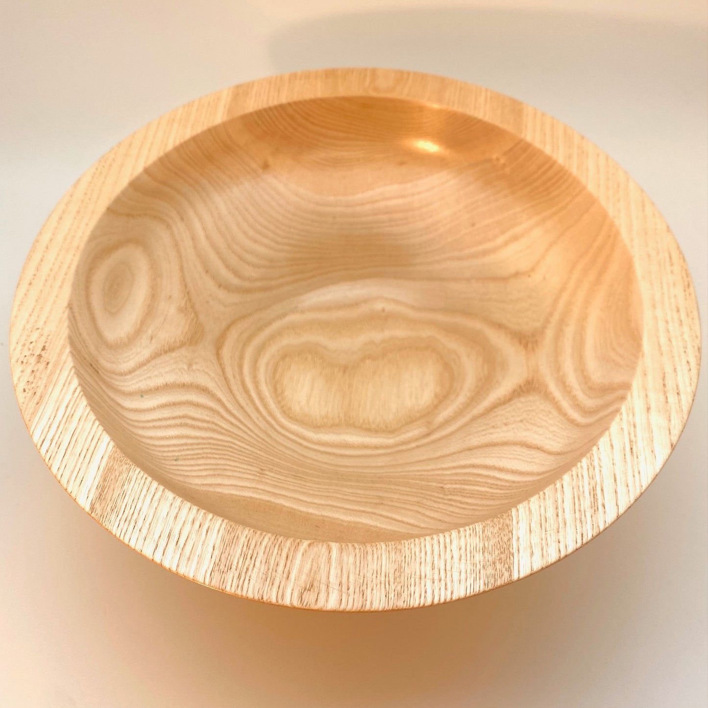 Ash Bowl with Textured Blue Burn Rim