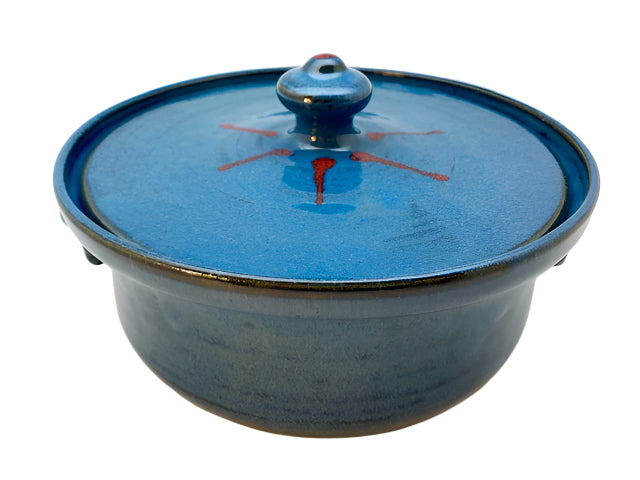 Blue Lidded Casserole Dish with Handles