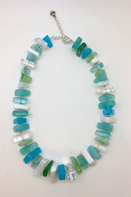 Blues and Greens Composite Quartz Necklace