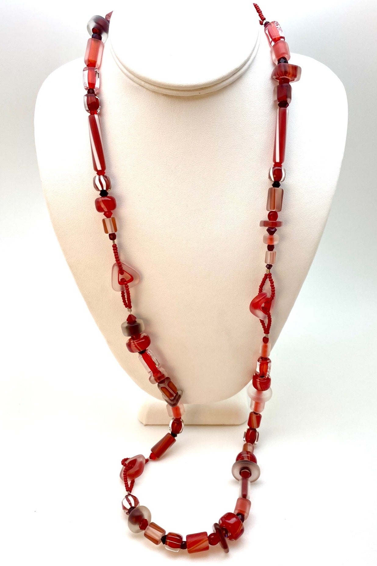 Red Glass Necklace by Lisa Oakley