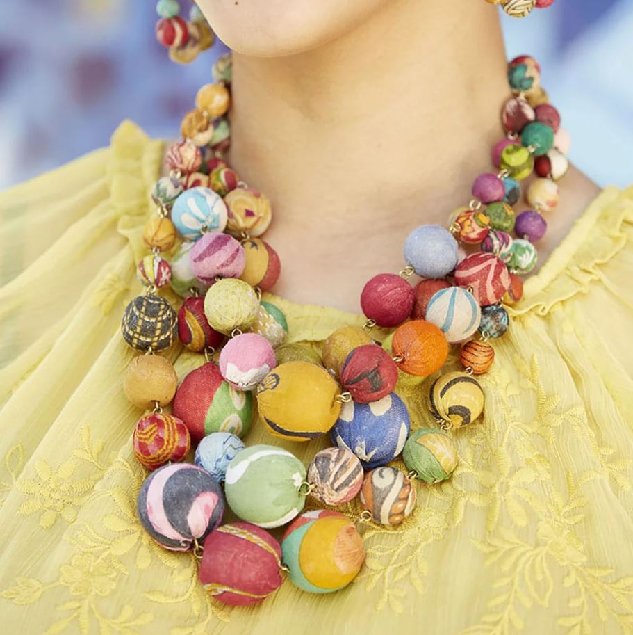 Kantha Orb Necklace
