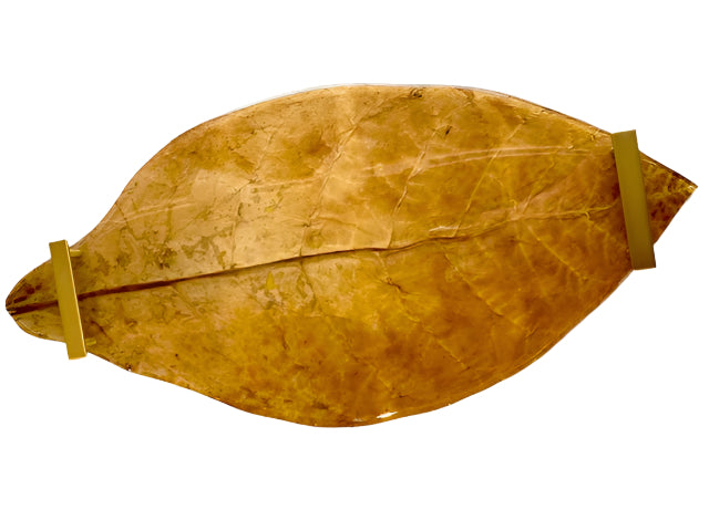 Flue Cured Tobacco Leaf & Acrylic Tray w/ Handles