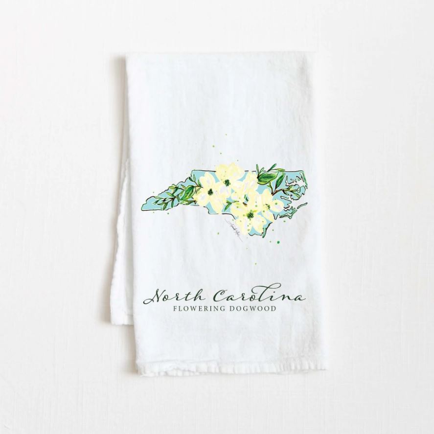 NC Flowering Dogwood Flour Sack Tea Towel