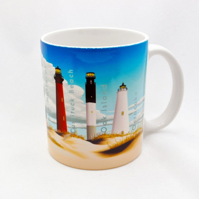 NC Lighthouses Beach View Mug