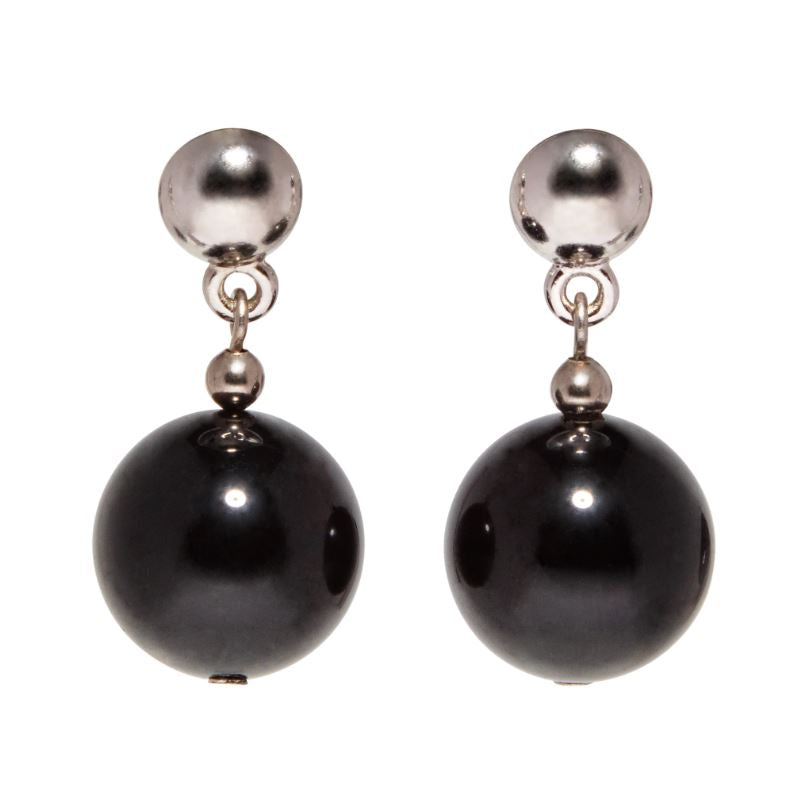 Black Onyx Ball Post Earrings