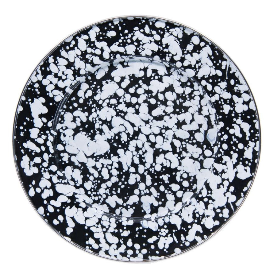 Black Spatter Enamel Dinner Plate