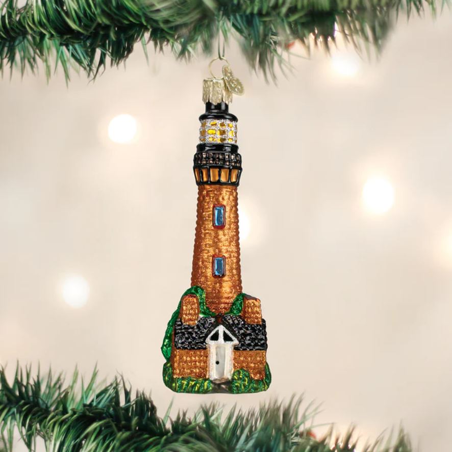 Currituck Lighthouse Glass Ornament