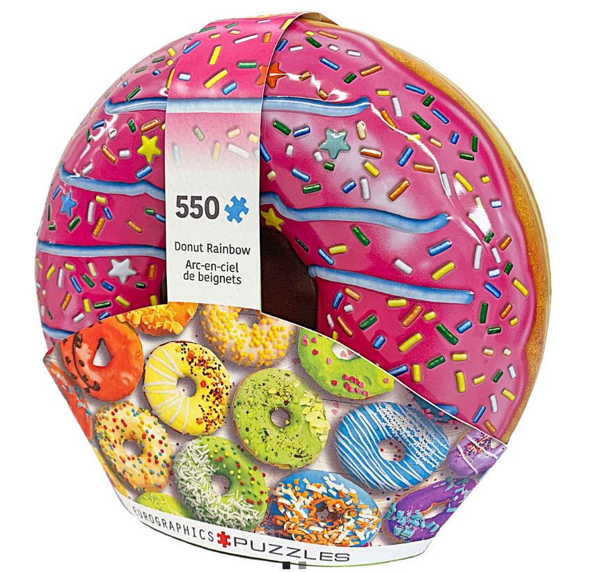 Donut Rainbow Shaped Tin 550pc Puzzle