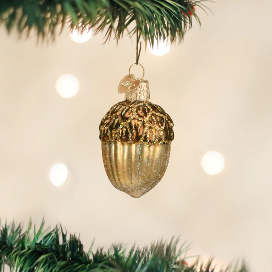 Large Acorn Glass Ornament