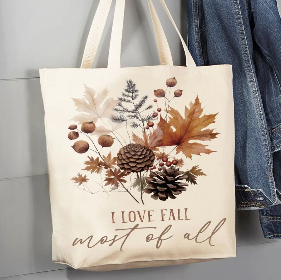 Love Fall Most of All Cotton Tote