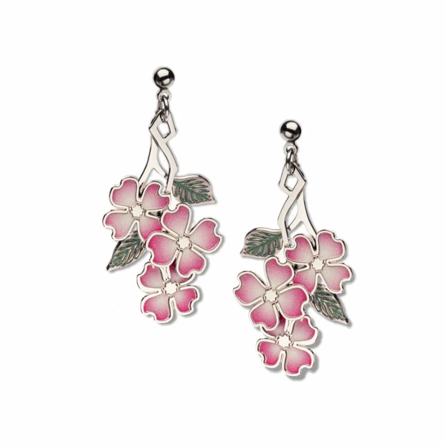 Pink Dogwood Blossoms Earrings