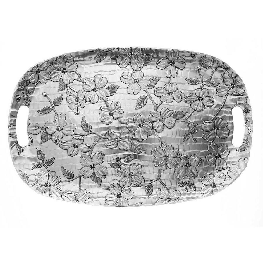 Luncheon Tray Dogwood/Aluminum