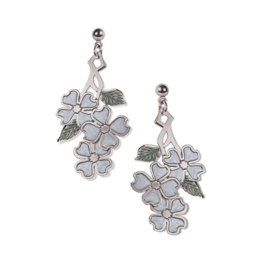 White Dogwood Blossoms Earrings