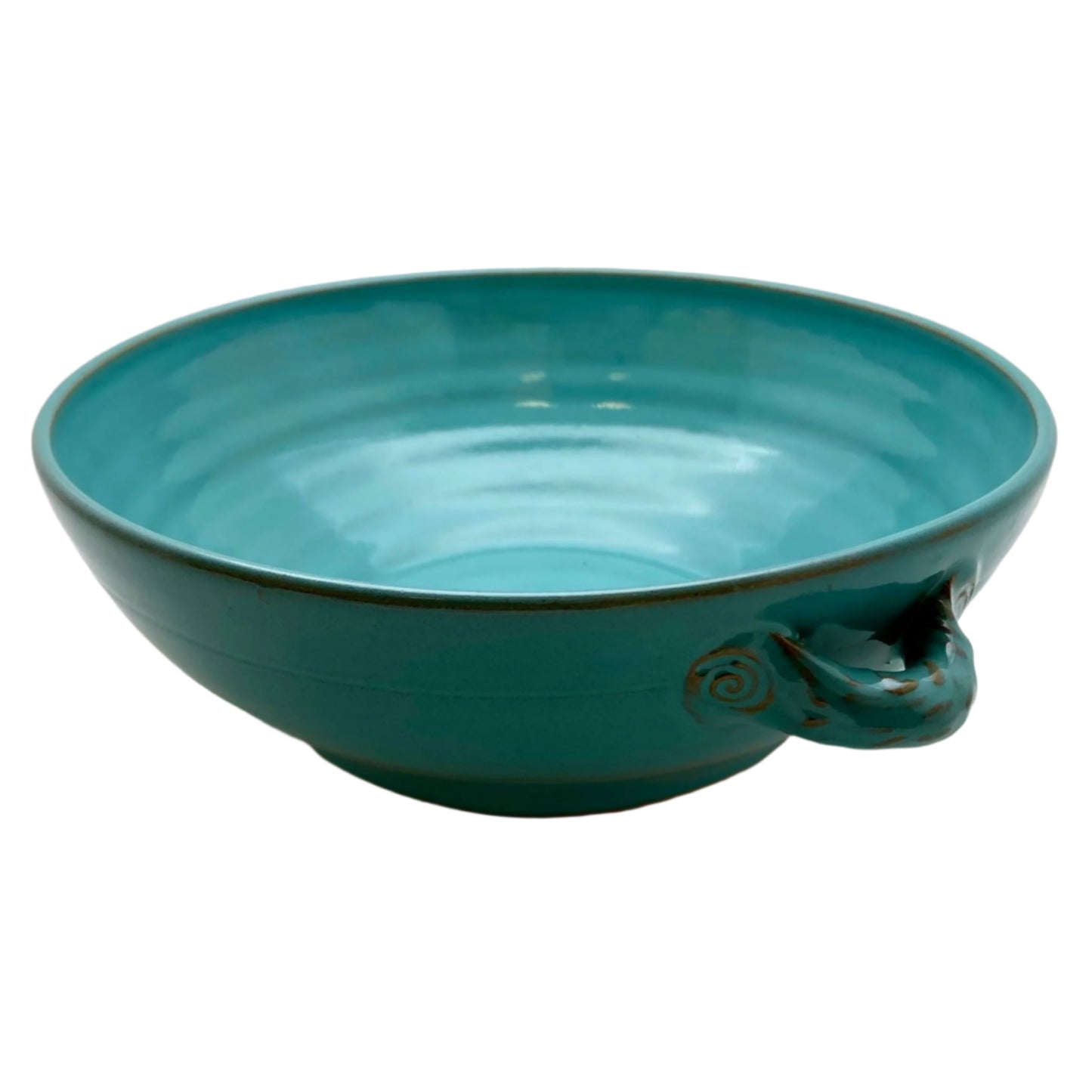 Teal Medium Handled Bowl