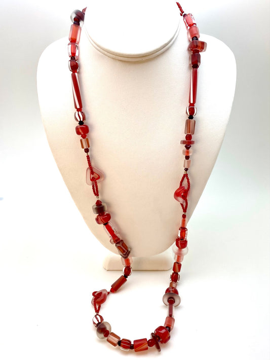 Red Glass Necklace by Lisa Oakley