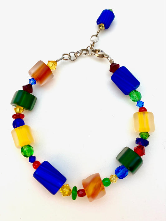 Multi-Color Glass Bead Bracelet by Lisa Oakley