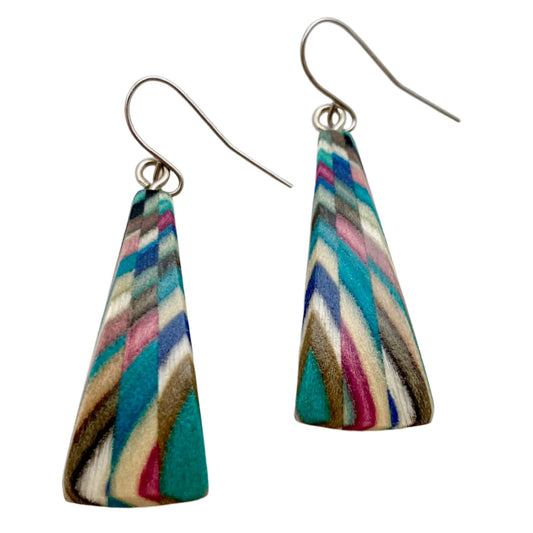 Large Fan Wood Earrings