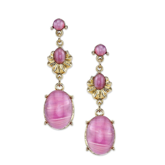 Amethyst Glass Quartz Teardrop Earrings