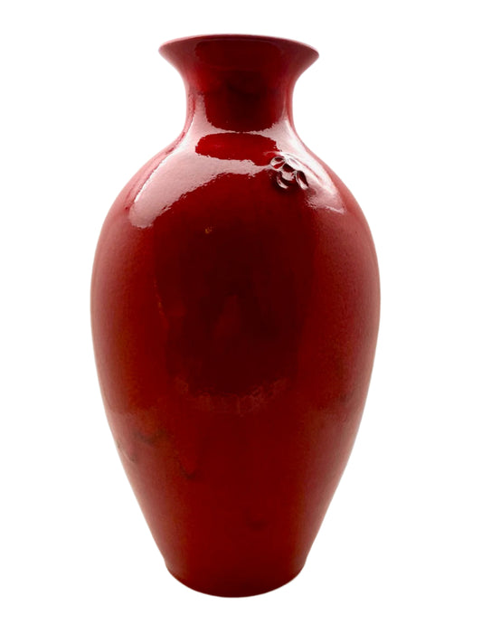 Large Dogwood Red Vase