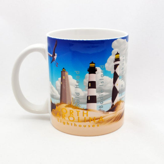 NC Lighthouses Beach View Mug