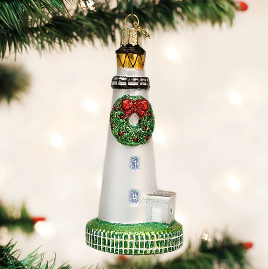 Ocracoke Lighthouse Glass Ornament
