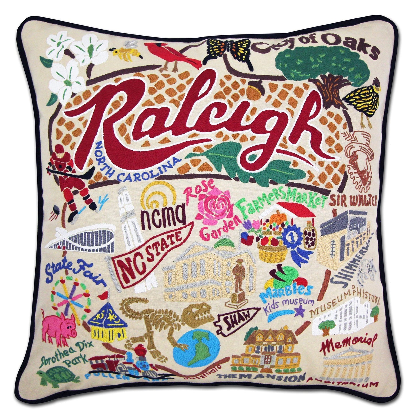 Raleigh Embroidered Pillow