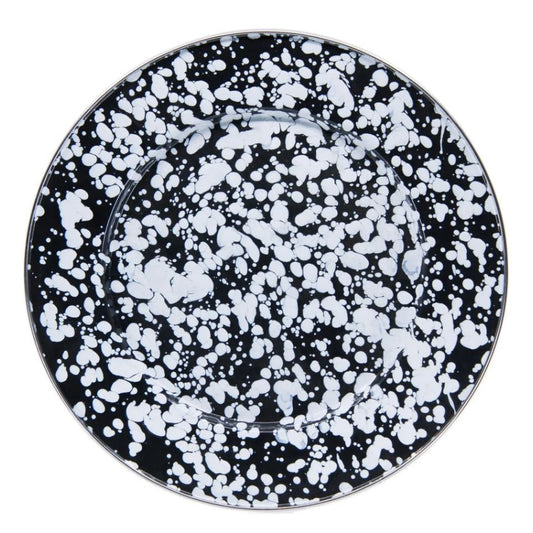 Black Spatter Enamel Dinner Plate