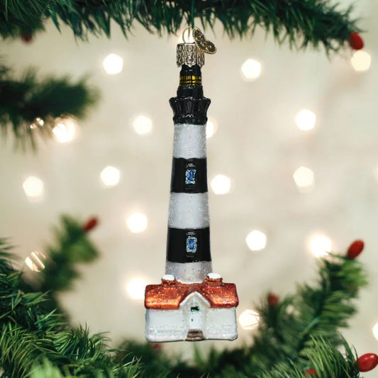 Bodie Island Lighthouse Glass Ornament