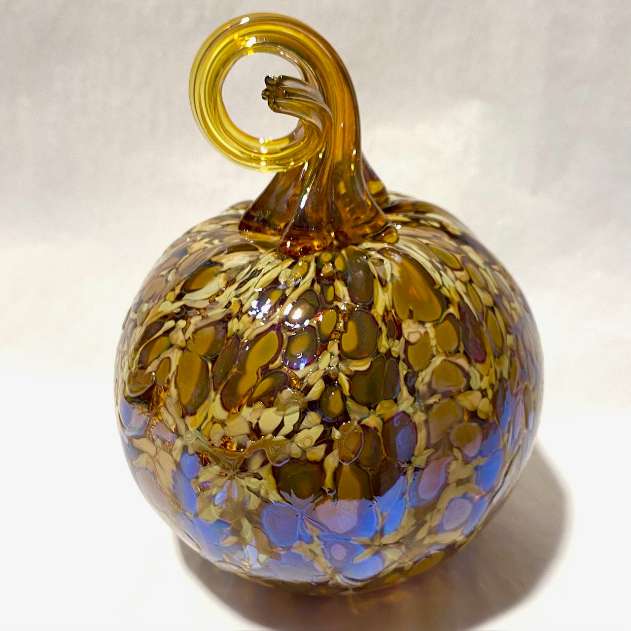 Brown & Gold Glass Blown Pumpkin