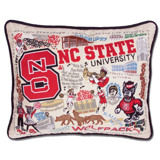 North Carolina State University Collegiate Embroidered Pillow