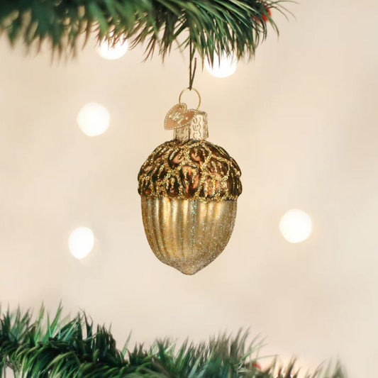 Large Acorn Glass Ornament