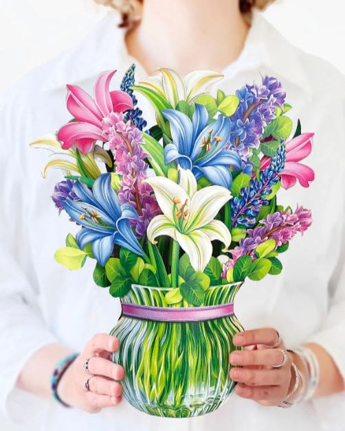Lilies & Lupines Pop-up Greeting Card