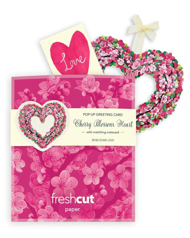 Mini Cherry Blossom Heart Pop-Up Card