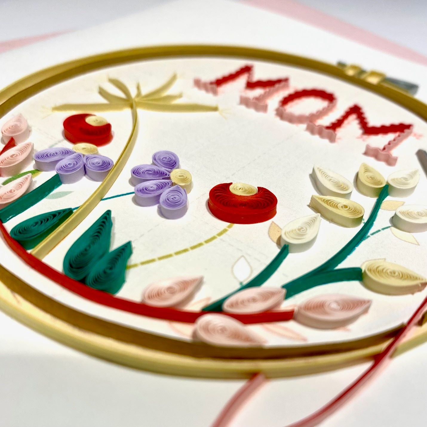 Mom Cross Stitch Quilling Card