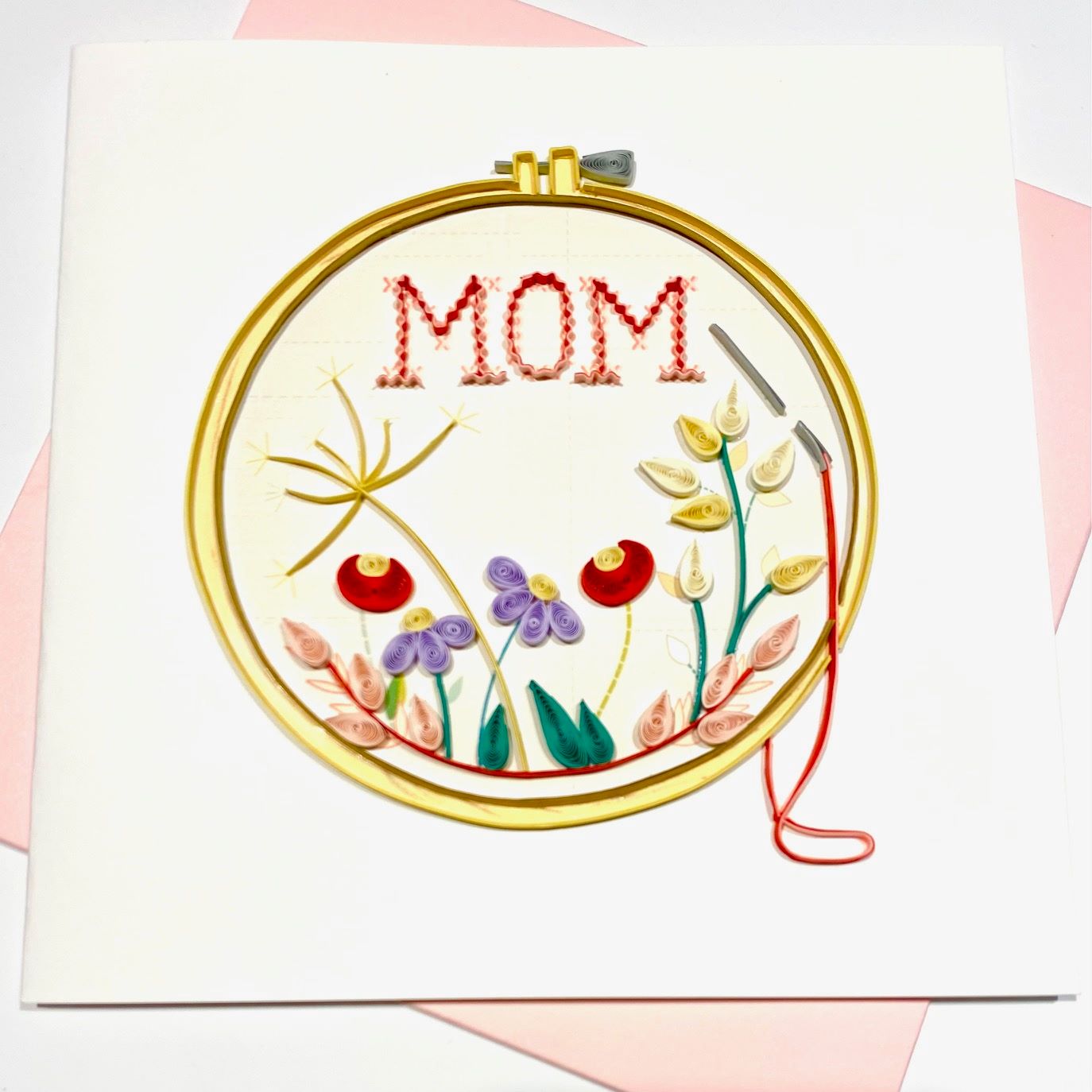 Mom Cross Stitch Quilling Card