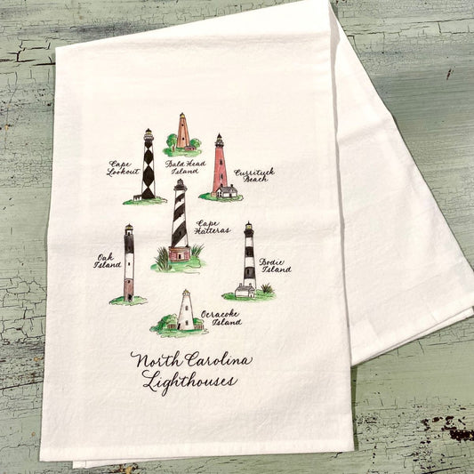 NC Lighthouses Tea Towel