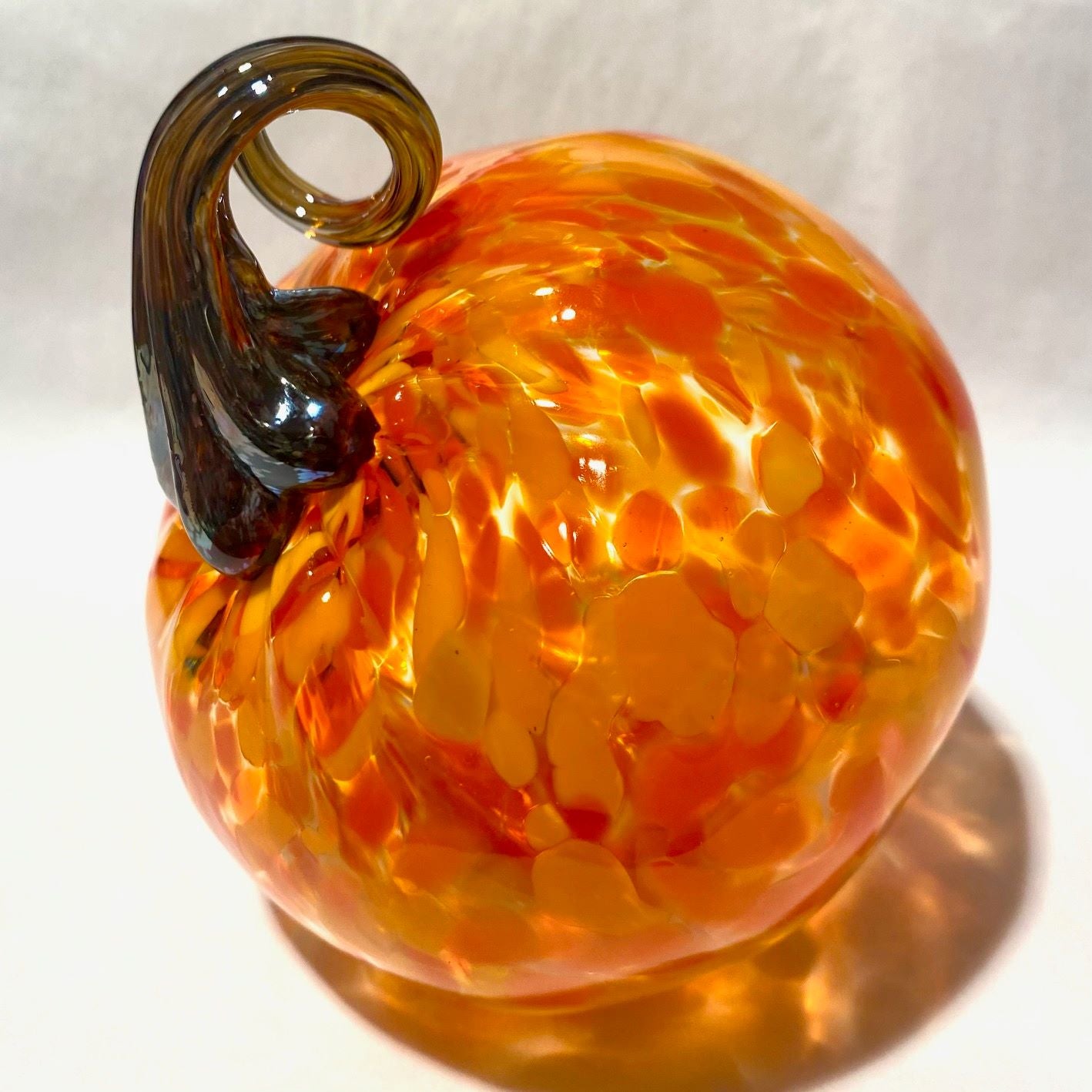 Orange XL Glass Blown Pumpkin