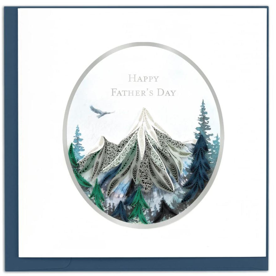 Father's Day card with mountain and trees design