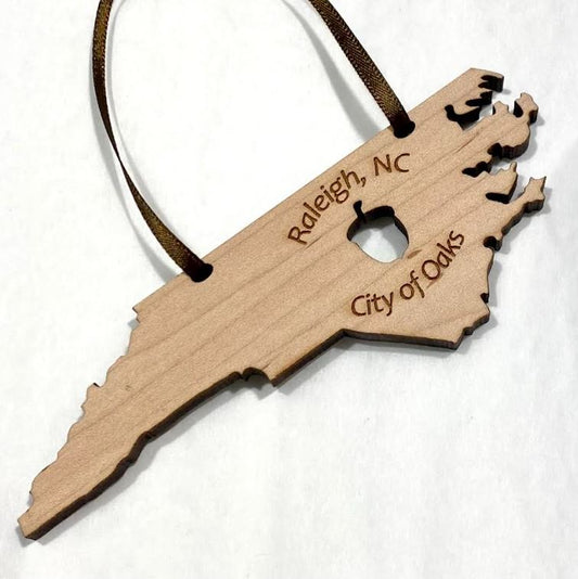 Raleigh Lasercut Wood Ornament