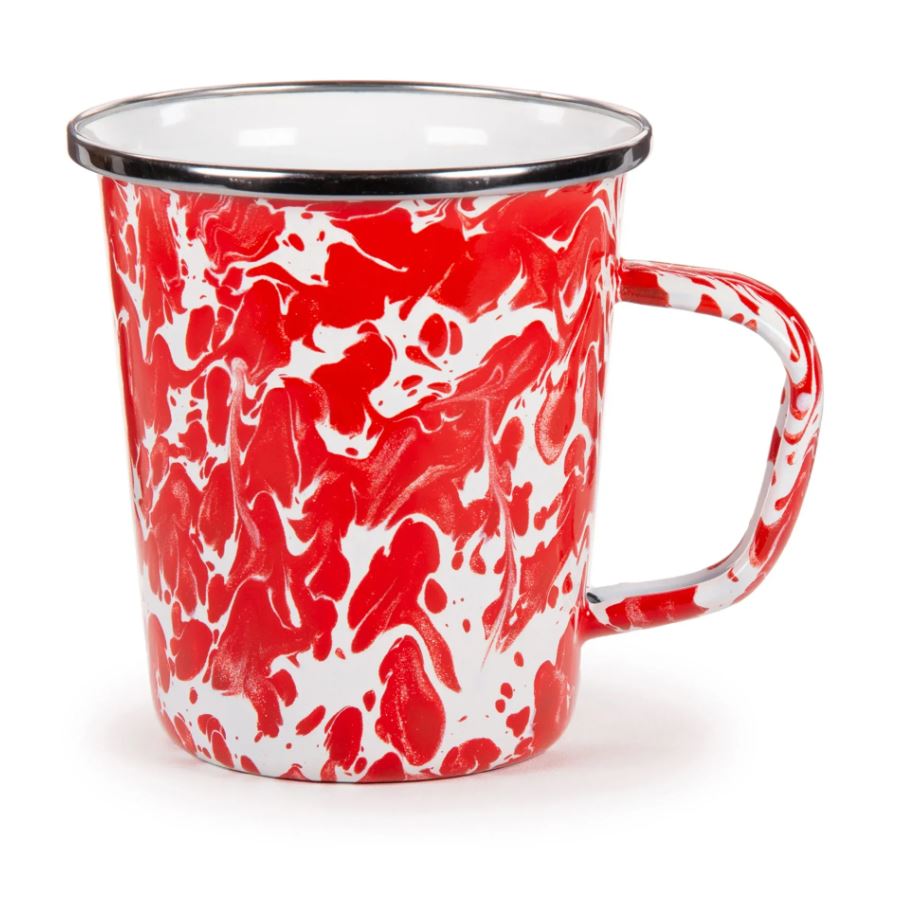 Red Spatter Enamel Mug