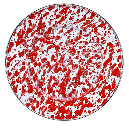 Red Spatter Enamel Sandwich Plate
