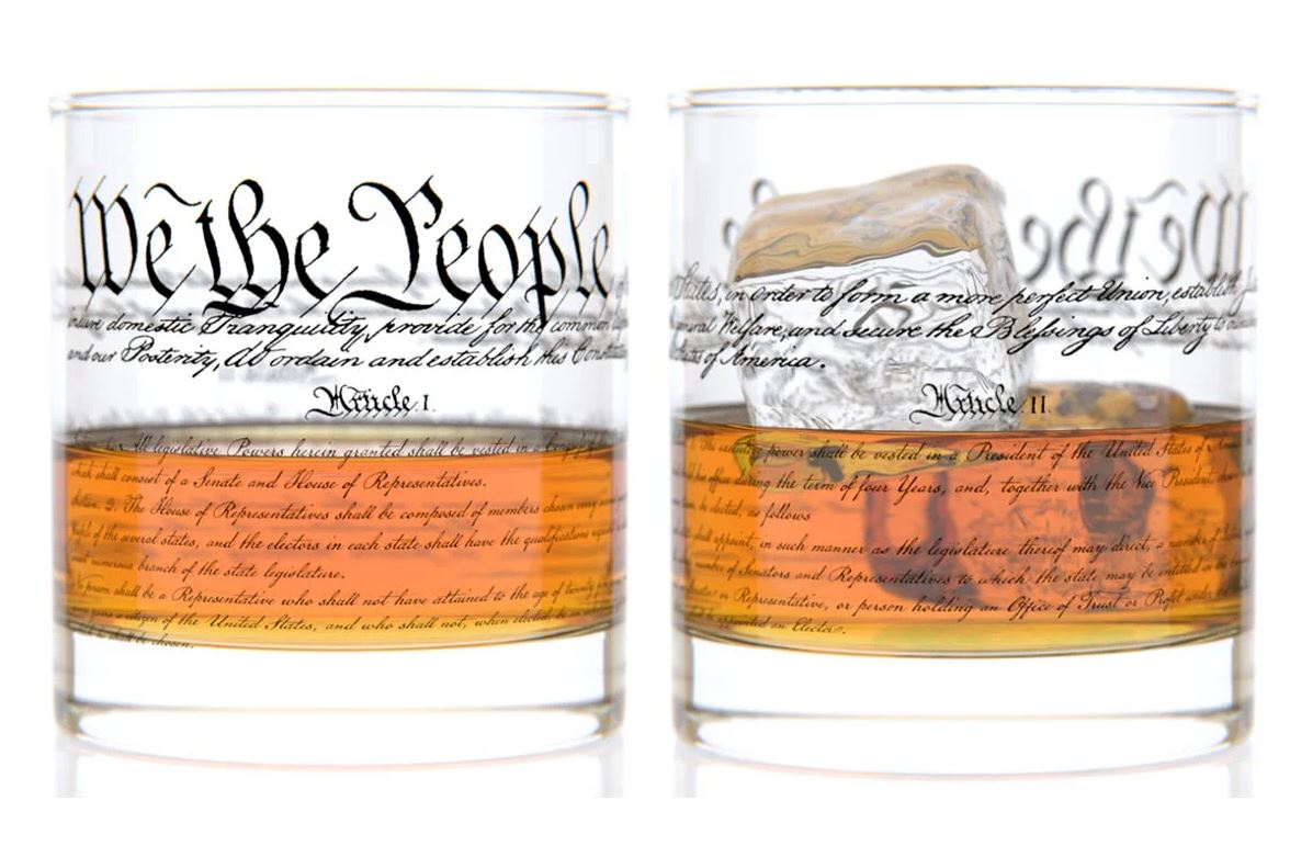 Set 2/US Constitution Rocks Glasses