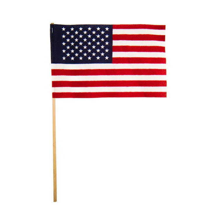 Baker's Dozen Bundle American 4"x6" Cotton Flags on Wood Stick
