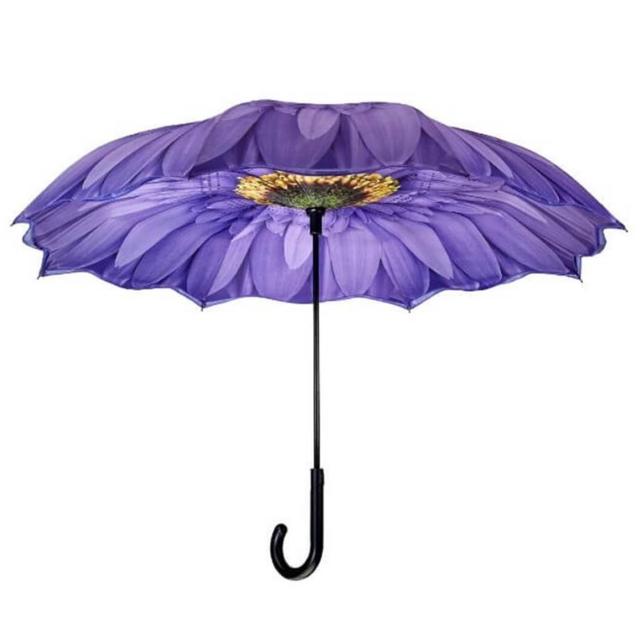 Wisteria Daisy Reverse Close Stick Umbrella