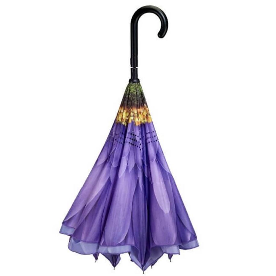 Wisteria Daisy Reverse Close Stick Umbrella